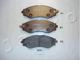 Комплект гальмівних колодок, дискове гальмо JAPKO 50W05 (фото 1)