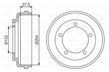 Тормозный барабан BOSCH 0 986 477 204 (фото 1)