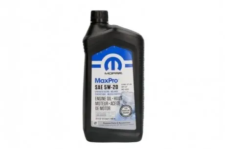Олива моторна Chrysler Mopar MaxPro 5W-20, 0,946л. CHRYSLER / JEEP / DODGE 68518202AA (фото 1)