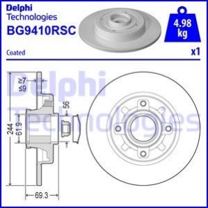 Гальмівний диск з підшипником Delphi BG9410RSC