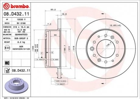 Автозапчастина BREMBO 08.D432.11