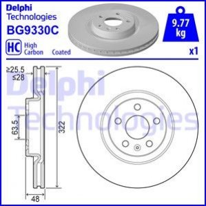 Тормозной диск Delphi BG9330C (фото 1)