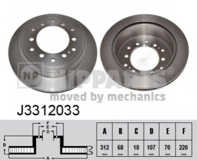 Тормозной диск NIPPARTS J3312033