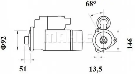 Стартер MAHLE ORIGINAL MAHLE / KNECHT MS 761