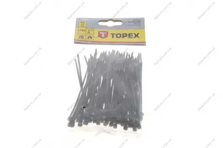 Хомути 2.5 x 100 мм, 100 шт. чорний Topex 44E970 (фото 1)