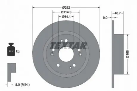 Диск тормозной TEXTAR 92301603
