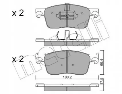 Комплект гальмівних колодок (дискових) Metelli 22-1107-0 (фото 1)