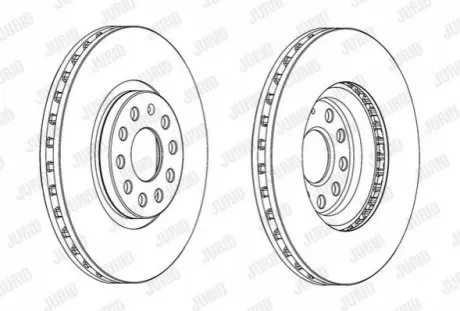 Гальмівний диск передній VW SHARAN,TIGUAN/ SEAT ALHAMBRA,TARRACO /SKODA KODIAQ Jurid 562688JC1