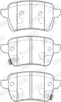 Гальмівні колодки задні FIAT 500L, TIPO / OPEL ADAM, CORSA Jurid 573689J (фото 1)