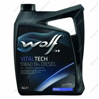 Олива моторна Vitaltech B4 Diesel 5W-40 (4 л) Wolf 8334009