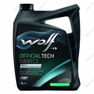 Олива моторна Officialtech C3 5W-30 (5 л) Wolf 8308215 (фото 1)