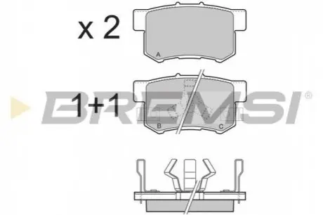 Гальмівні колодки зад. Honda Accord VIII/CR-V 01-06 08- (akebono) Bremsi BP3374