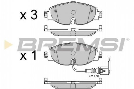 Тормозные колодки перед. VW Golf VII 12- /Octavia III 12- (TRW) Bremsi BP3516