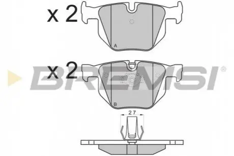 Тормозные колодки зад. BMW 3(E90)/5(E60) (ATE) (122x58,2x17) Bremsi BP3173