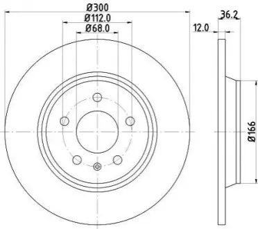 Диск гальмівний з покриттям PRO; задн. Hella pagid 8DD355113-931
