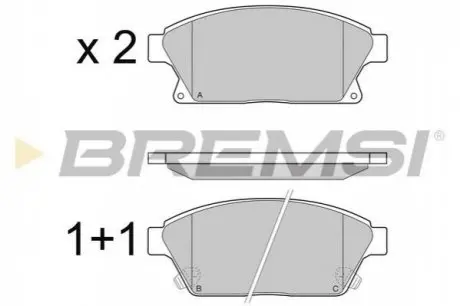 Гальмівні колодки перед. Astra J/Zarifa/Chevrolet Cruze 09- Bremsi BP3405