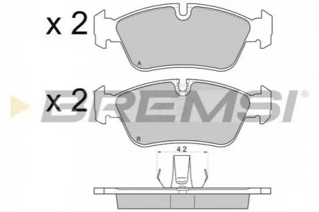Гальмівні колодки перед. BMW 3 (E36/E46) 90-09 (ATE) Bremsi BP2745