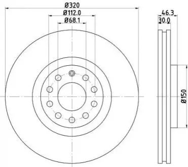 Тормозной диск перед. A4/A6 97-09 (PRO) Hella pagid 8DD355107-631