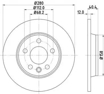 Тормозной диск зад. T4 91-03 (R15) Hella pagid 8DD355105-611