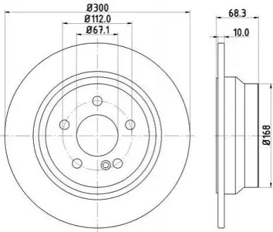 Тормозной диск зад. Audi A6 04- Hella pagid 8DD355108-841