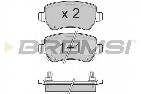Гальмівні колодки зад. Combo 05-/Astra G/H Bremsi BP3027