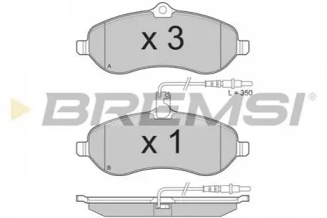 Тормозные колодки перед. Scudo/Expert 07- Bremsi BP3283