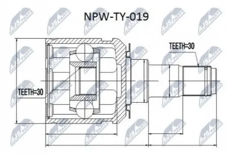Шрус полуоси Nty NPW-TY-019