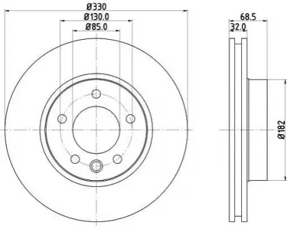 Диск гальмівний з покриттям PRO; передн., прав. Hella pagid 8DD355109741