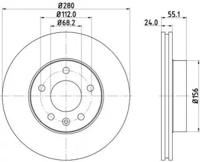 Диск тормозной Hella pagid 8DD355105591