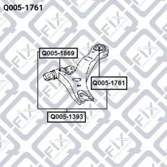 САЙЛЕНТБЛОК ЗАДН ПЕРЕДН ВАЖІЛЯ TOYOTA CAMRY ACV3/M Q-FIX Q0051761