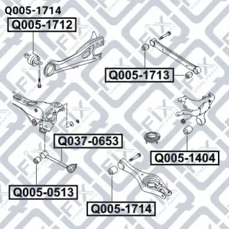 Сайлентблок задньої поперечної тяги Q-FIX Q0051714
