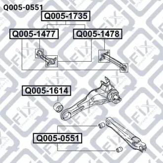 Сайлентблок задньої поперечної тяги Q-FIX Q0050551