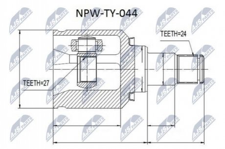Шарнир равных угловых скоростей Nty NPW-TY-044 (фото 1)