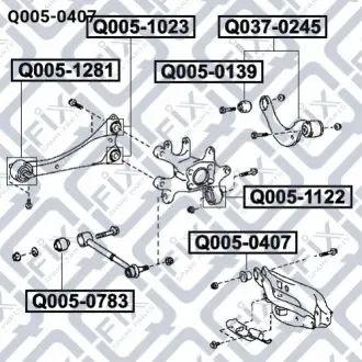 Сайлентблок заднього важеля Q-FIX Q0050407