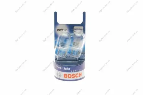Лампочка Pure Light допоміжна W21W (2 шт, 12 В, 21 Вт, тип гнізда: W3X16D) 1 987 301 096 BOSCH 1987301096