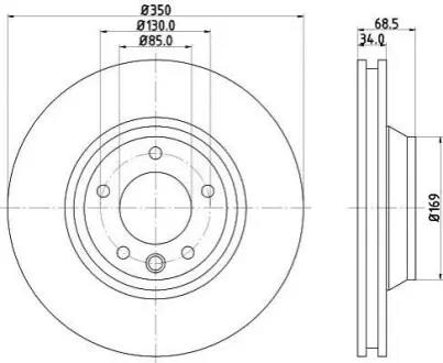 Тормозной диск перед. Audi Q7 Л Hella pagid 8DD355109-781