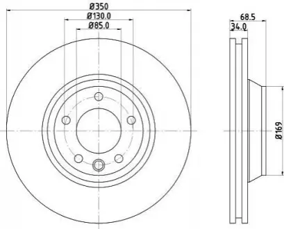 Тормозной диск перед Audi Q7 Пр Hella pagid 8DD355109-761