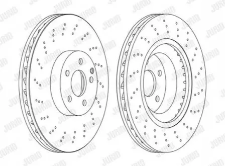 Тормозной диск передний Mercedes E-Class (W211, S211), S-Class (S221, C216), SL (R230) Jurid 562678JC1