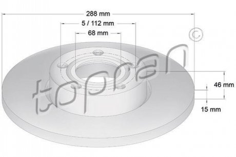 Гальмівний диск TOPRAN / HANS PRIES 103 755 (фото 1)