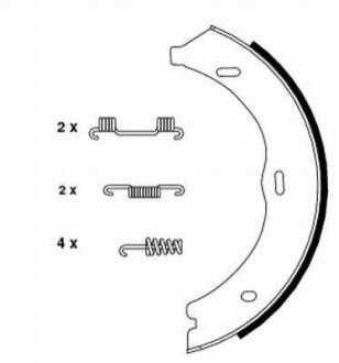 HELLA DB Щеки ручного тормоза (d =186мм) Vito 03- Hella pagid 8DA 355 050-561 (фото 1)