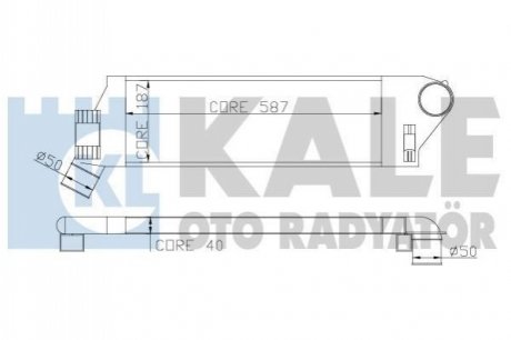 KALE RENAULT Интеркулер Grand Scenic II,Megane II 1.5/1.9dCi 03- Kale Oto radyator 348300 (фото 1)