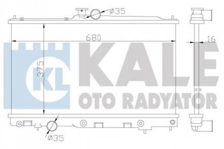 KALE MITSUBISHI Радиатор охлаждения Lancer VII 1.3/2.0 03- Kale Oto radyator 374000 (фото 1)