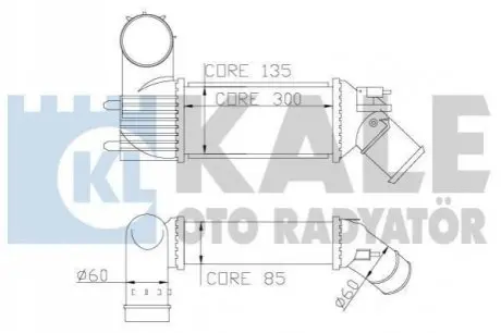 KALE CITROEN Интеркулер C5 I,II,Peugeot 406,607 2.0/2.2HDI Kale Oto radyator 343600