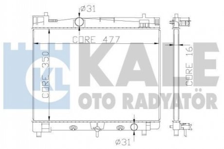 KALE TOYOTA Радиатор охлаждения с АКПП Yaris 1.0/1.3 05- Kale Oto radyator 342210 (фото 1)