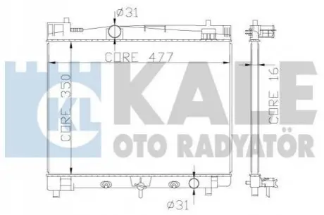 KALE TOYOTA Радиатор охлаждения с АКПП Yaris 1.0/1.3 05- Kale Oto radyator 342210