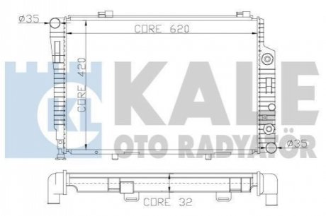 KALE DB Радиатор охлаждения с АКПП W202 1.8/3.2 93- Kale Oto radyator 360300