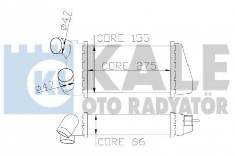 KALE CITROEN Интеркулер C2/3,Peugeot 1007 1.4HDI Kale Oto radyator 344100