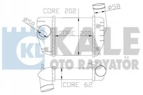 KALE VW Интеркулер Audi A6 2.0TDI 04- Kale Oto radyator 342200 (фото 1)