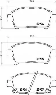 Гальмівні колодки TOYOTA Soluna/Yaris/Corolla \'\'F \'\'1.0i-1.5i \'\'>>05 Nisshinbo NP1054