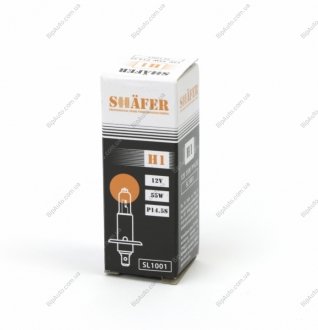 Лампа галогенова H1 12V 55W P14.5S (картона упаковка 1шт) SHAFER SL1001